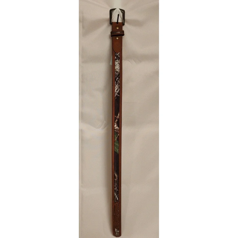 NEW Nocona‎ Mossy Oak Leather Belt Boys Mens Sz 26 Brown Camouflage Hunting